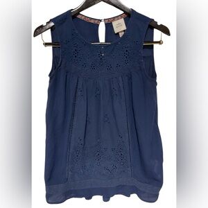 Knox Rose Sleeveless Boho Top With Eyelet Pattern In Women's Size S